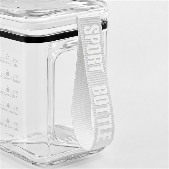 Спортивна біла фляга з BPA-free матеріалу (2.2 л) — зручне рішення для щоденного зволоження | Зображення 6