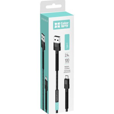Дата кабель USB-C to USB-C 1.0m 2.4А black ColorWay (CW-CBUC063-BK) | Зображення 5