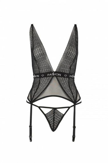 Напівпрозорий корсет Passion Exclusive MIRAJANE CORSET XXL/XXXL, black Sex Aura | Зображення 4