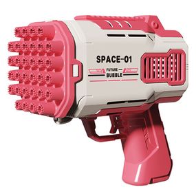 Пістолет для мильних бульбашок Bubble Gun 698-20 з насадками на 32/45 отворів 50ml Pink