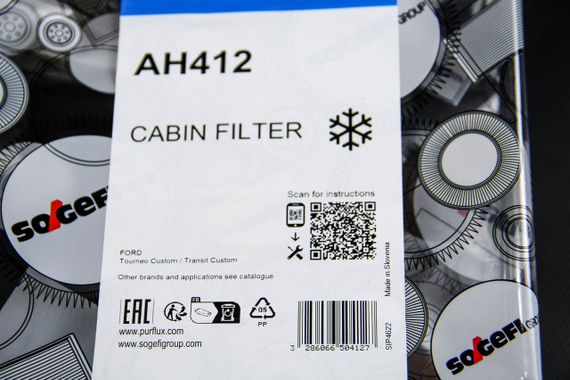 Фільтр салону Transit (V362/V363) 2.0/2.2 TDCi 12-, PURFLUX (AH412) | Зображення 2