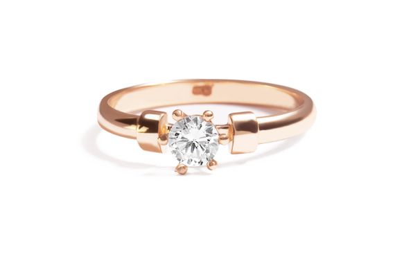 Кольцо из красного золота с муссанитом K-0419 14