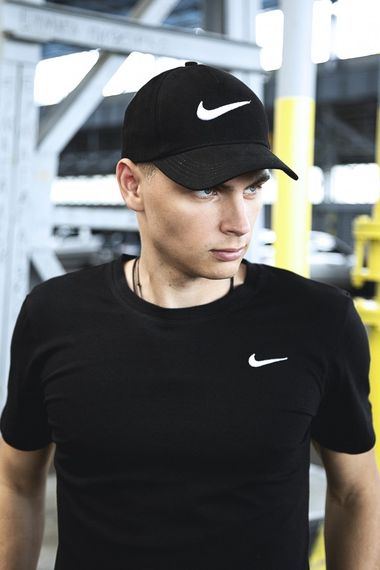 Кепка nike черная белое лого найк | Зображення 2