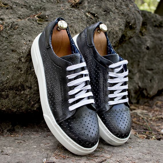 Кожаные кеды темно-серого цвета 41 44 размер | Зображення 5