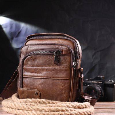 Сумка Vintage Чоловіча через плече з натуральної шкіри Світло-коричнева (21480) | Зображення 2