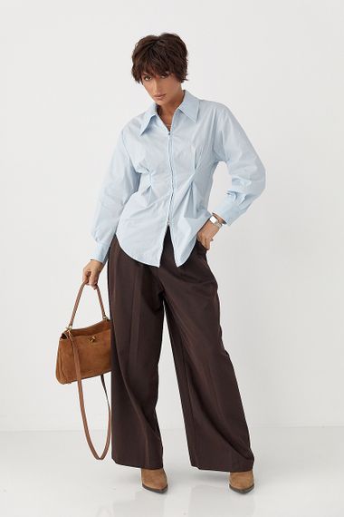 Класична сорочка на блискавці - блакитний цвет, ONE SIZE (є розміри) | Зображення 2