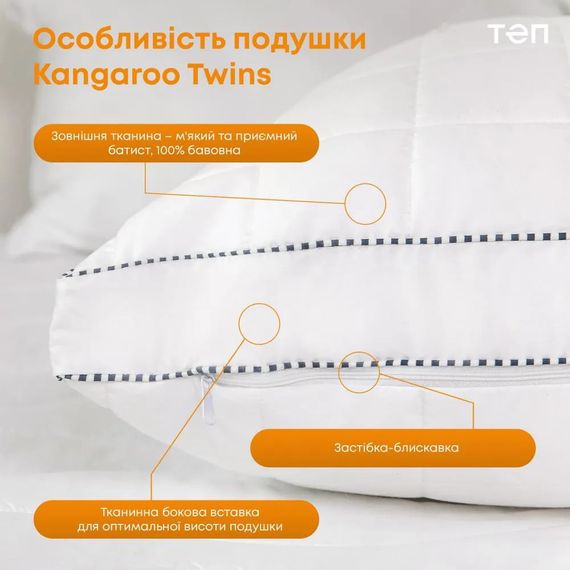 Подушка ТЕП Kangaroo Twins 3-00929_00000 50х70 см белая | Зображення 3