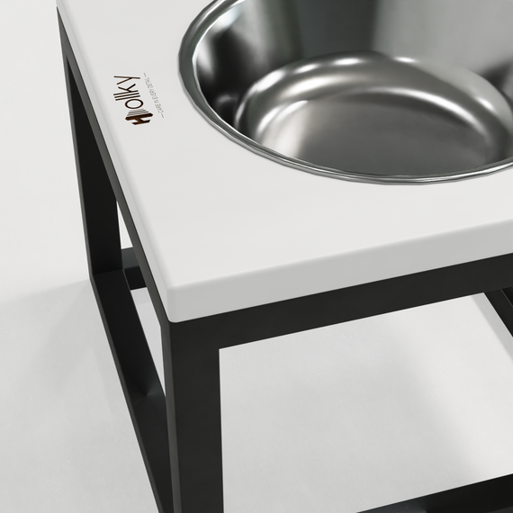 Миска на підставці для великих собак Hollky Base Solo XL (1 × 1,8 л) Solo XL-262620-GRWH | Зображення 7