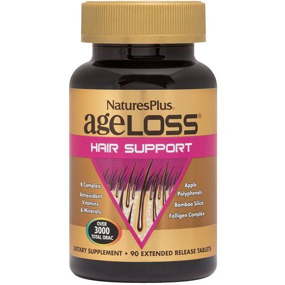 Комплекс для шкіри, волосся, нігтів Nature's Plus Age Loss Hair Support 90 Tabs NTP8015