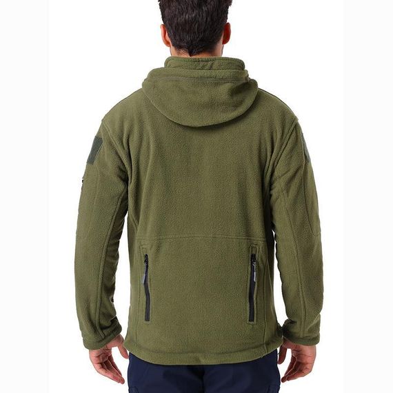 Тактична флісова кофта чоловіча з капюшоном Olive Green Розмір L | Зображення 2