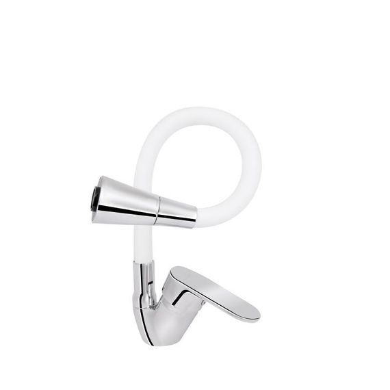 Змішувач для кухні Lidz Tani 008F3 з гнучким виливом (k40) LDTAN008F3WCR37037 Chrome/White | Зображення 2
