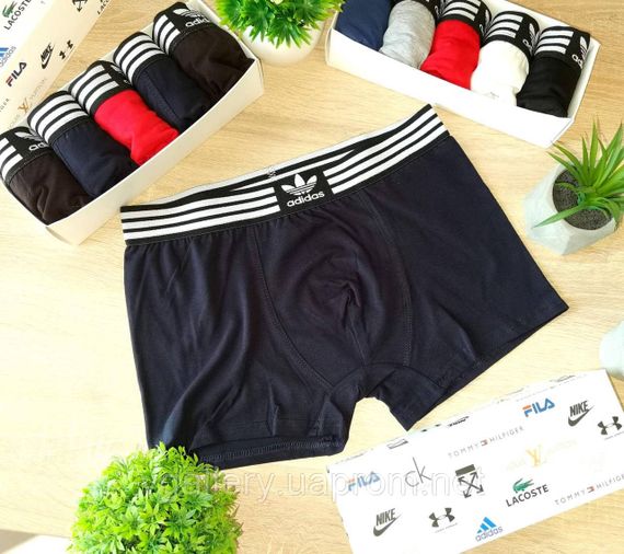 Чоловічі боксери Adidas, чоловічі труси Адідас, Бавовняні труси преміум'якості Adidas XL, Чорний