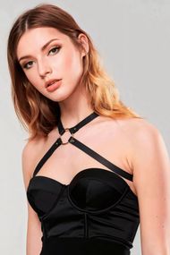 Портупея Bijoux Indiscrets MAZE Cross Chest Harness Чорний One Size