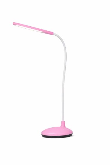Настольная LED лампа с гибкой ножкой (USB/Battery, 3 режима света) Розовая