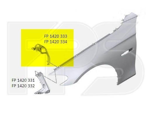 Крепление крыла правое BMW 5 F10 '10-16 (FPS) см. фото 41357207210