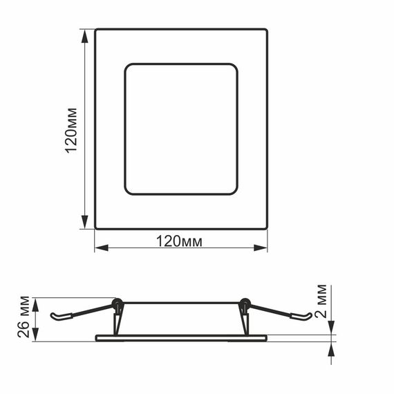 Точечный светильник VIDEX Back 6W 5000K VL-DLBS-065 встраиваемый квадратный | Зображення 3