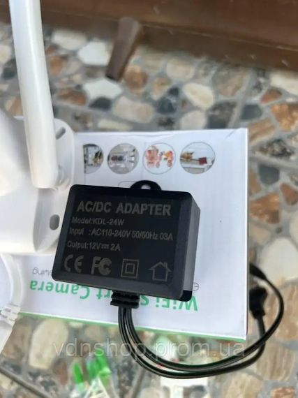 Вулична камера UKC Відеоспостереження WIFI IP бездротова зовнішня поворотна V380 Pro з блоком живлення | Зображення 4