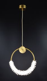 Люстра світлодіодна підвісна LED світильник для квартири на стелю лед 26482 Латунь 40-180х10х33 см.