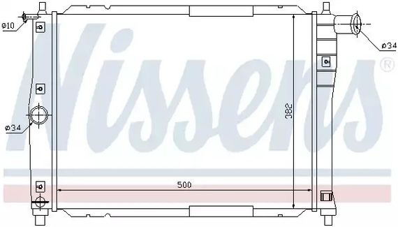 Радіатор охолодження Lanos (без конд.), NISSENS (61644) (96559565) | Зображення 1
