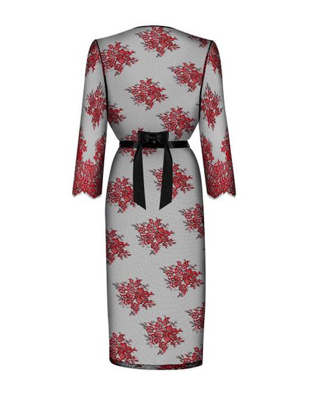 Мереживний пеньюар Obsessive Redessia peignoir S/M | Зображення 5