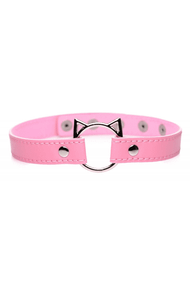 Чокер Master Series Kinky Kitty Ring Slim Choker Розовый One Size