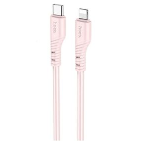 Дата кабель Hoco X97 Crystal color Type-C to Lightning 20W (1m) Light pink