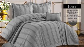 Покривало з бахромою Kayra 240х260 см Ester сіре