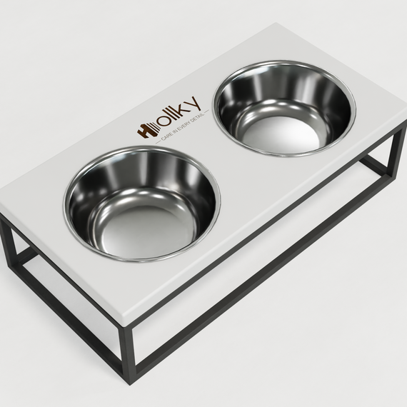 Миски на подставке для средних собак и больших котов Hollky Base M (2 × 0,95 л) BM-422110-GRWH | Зображення 9