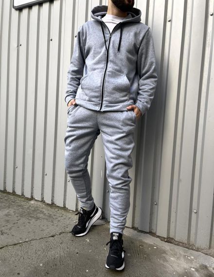 Чоловічий спортивний костюм база сірий | Зображення 2