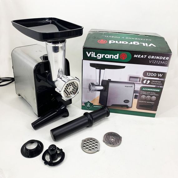 М'ясорубка електрична з нержавіючої сталі VILGRAND V1212MG сталева 1200 Вт | Зображення 3
