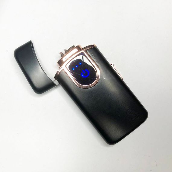 USB+ Газова запальничка з індикатором заряду, дві блискавки. HI-851 Колір чорний