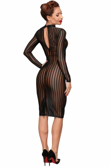 Сукня прозора в смужку Noir Handmade F182 чорна, XXL Sex Aura | Зображення 4