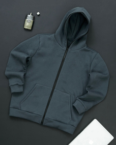 Зип-кофта зимова графіт S XL