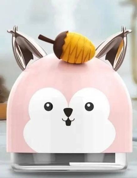 Увлажнитель воздуха мультяшный с фонариком Белочка розовая