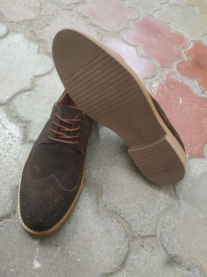 Замшеві чоловічі туфлі броги 43 розмір | Зображення 4