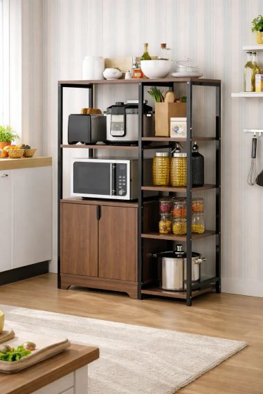 Современный  кухонный стеллаж-органайзер с полками и шкафчиком AND-1935