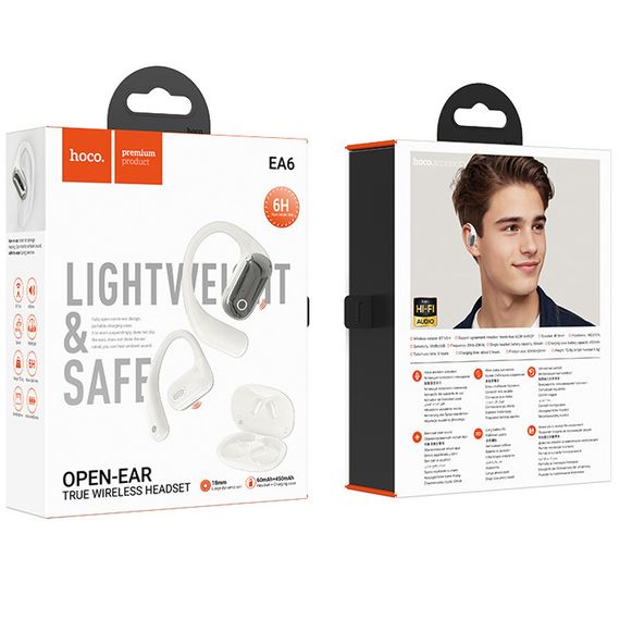 Бездротові TWS навушники Hoco EA6 Melody Milky White | Зображення 2