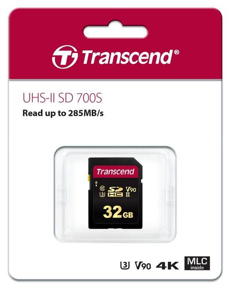 Карта памяти Transcend 32GB SDHC C10 UHS-II U3 R285/W180MB/s 4K (TS32GSDC700S) | Зображення 1