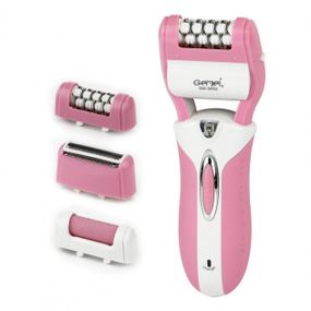 Епілятор депілятор жіночий електричний бездротовий + триммер + пемза 3 в 1 Gemei GM-3052