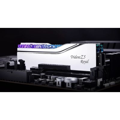 Модуль памяти для компьютера DDR5 32GB (2x16GB) 7600 MHz Trident Z5 Royal Silver G.Skill (F5-7600J3646G16GX2-TR5S) | Зображення 4