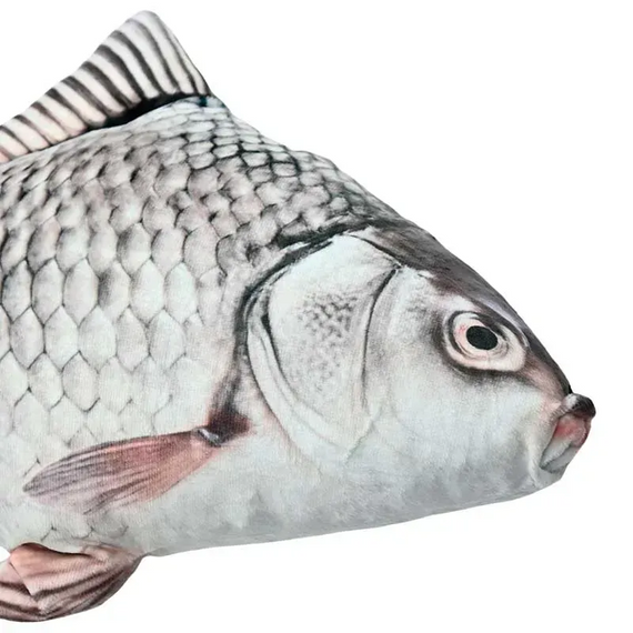 М'яка іграшка сувенір-декор Риба Карась срібний 72 см, подушка-іграшка для ігор і сну | Зображення 8