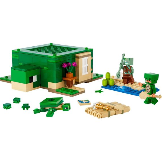 Конструктор LEGO Minecraft Пляжний будинок у формі черепахи 234 деталей (21254) | Зображення 1