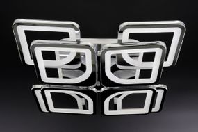 Люстра світлодіодна стельова LED світильник для квартири на стелю лед з пультом 25750 Хром 11х43х43 см.