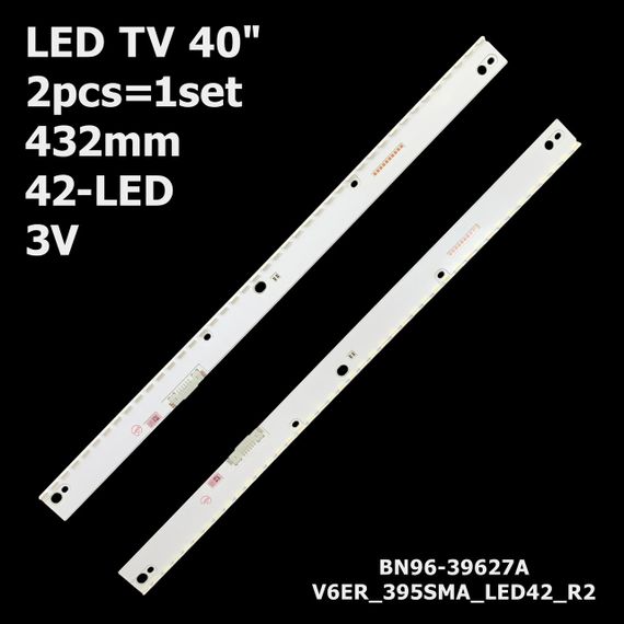 LED підсвітка Samsung TV 40" V6ER_395SMA_LED42_R2 V6ER_395SMB_LED42_R2 BN96-39627 BN96-39628 2шт.