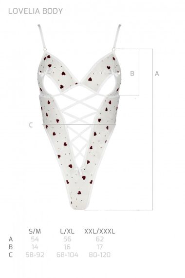 Боди полупрозрачное Passion LOVELIA BODY, Белый, Свадебное бельё, S, M, S/M, Маленький размер | Зображення 6