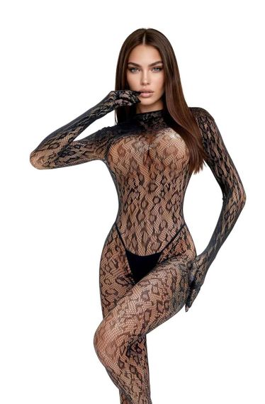 Бодістокінг - Bodystocking 214085, black - One Size Sex Aura