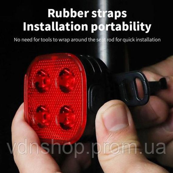 Велофонарь на багажник FY-328S, Велосипед задний свет лампы фонарь, Умный задний стоп для велосипеда CT-59 | Зображення 3