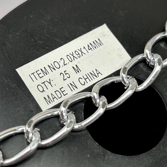 Декоративні ланцюги, колір срібло 2 мм | Зображення 2