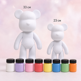 Флюїдний ведмедик DIY Creative Fluid Bear з фарбами 3 шт / Набір розмальовка для творчості ведмежа