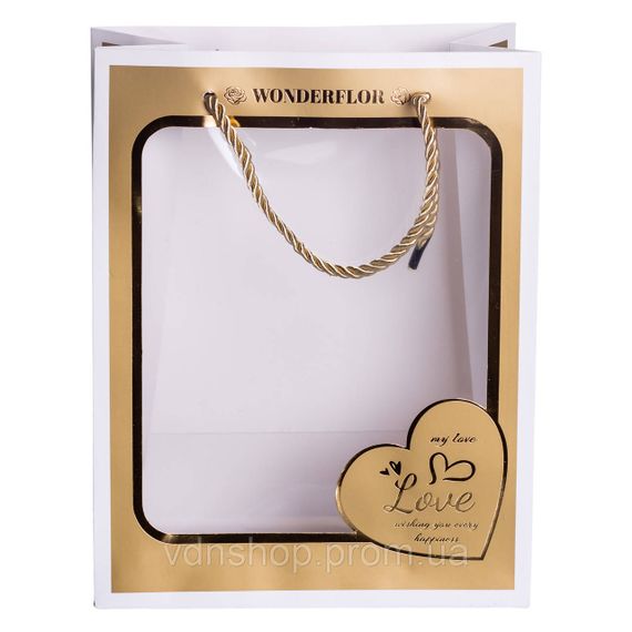 Набір подарункових пакетів з паперу Love з віконцем 12 шт 18×10×23 см HP-10359-17 | Зображення 6